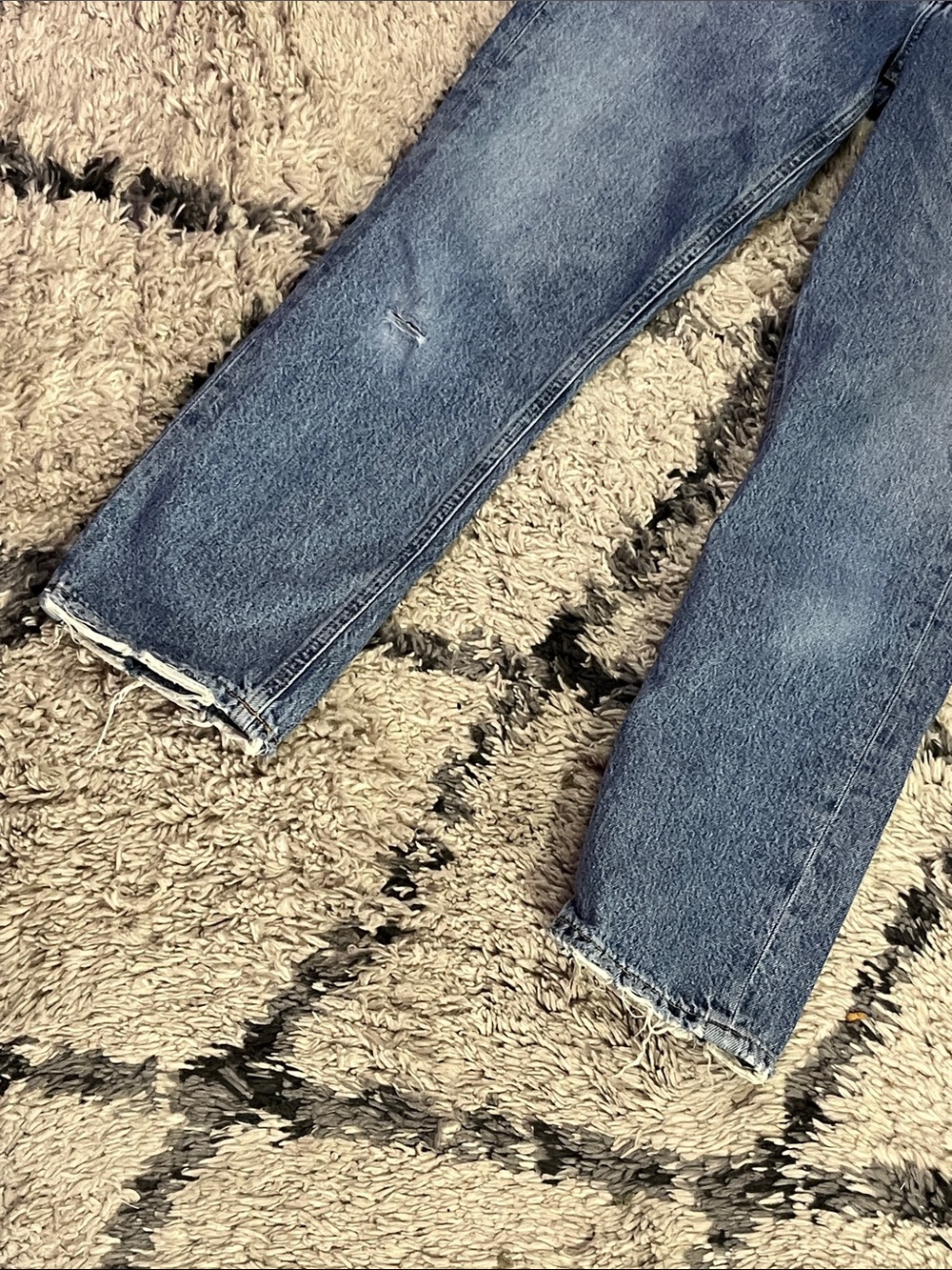AGOLDE Riley Crop High Rise Straight Jeans Distressed Blue Size 24 - Picture 3 of 11